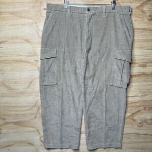 LL Bean Pants 40x32‎ (39x26) Mens Vtg Corduroy Cargo Y2K Straight Wide Leg Read